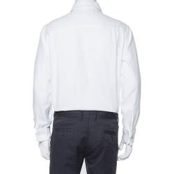Pre Owned Giorgio Armani White Cotton French Cuff Dress Shirt L