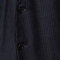 Giorgio Armani Borgo 21 Black Wool Pinstriped Suit 4XL