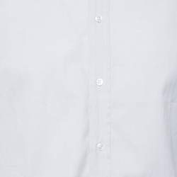 Pre Owned Giorgio Armani Pale Grey Cotton French Cuff Long Sleeve Shirt 3XL