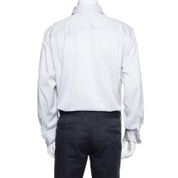 Pre Owned Giorgio Armani Pale Grey Cotton French Cuff Long Sleeve Shirt 3XL