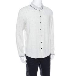 Giorgio Armani Light Grey Jersey Button Front Long Sleeve Shirt 3XL