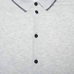 Giorgio Armani Light Grey Jersey Button Front Long Sleeve Shirt 3XL