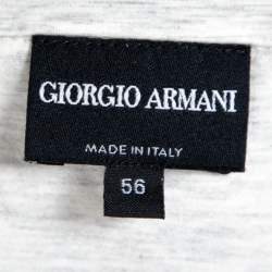 Giorgio Armani Light Grey Jersey Button Front Long Sleeve Shirt 3XL