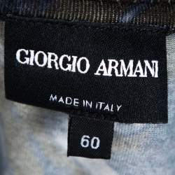 Pre Owned Giorgio Armani Dark Green & Navy Blue Knit Abstract Print T Shirt 4XL