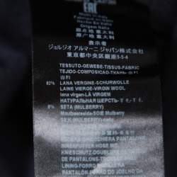 Pre Owned Giorgio Armani Navy Blue Speckled Wool & Silk Classic Trousers 3XL