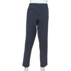 Giorgio Armani Navy Blue Knit Tapered Trousers 3XL