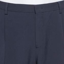 Giorgio Armani Navy Blue Knit Tapered Trousers 3XL