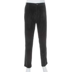 Pre Owned Giorgio Armani Brown Velvet Tapered trousers 4XL