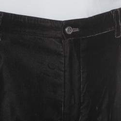 Pre Owned Giorgio Armani Brown Velvet Tapered trousers 4XL