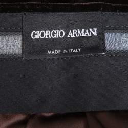 Pre Owned Giorgio Armani Brown Velvet Tapered trousers 4XL