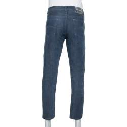 Pre Owned Giorgio Armani Blue Denim Tapered Leg Jeans L