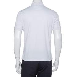 Pre Owned Giorgio Armani White Cotton Stand Collar T-Shirt S
