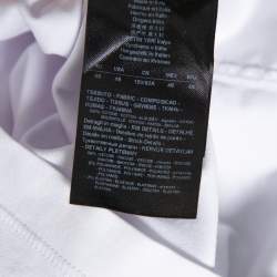 Pre Owned Giorgio Armani White Cotton Stand Collar T-Shirt S