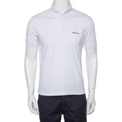 Giorgio Armani White Cotton Stand Collar T-Shirt S Giorgio Armani