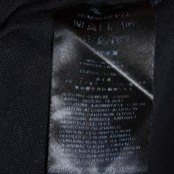 Pre Owned Giorgio Armani Black Cotton Pique Striped Polo T-Shirt L