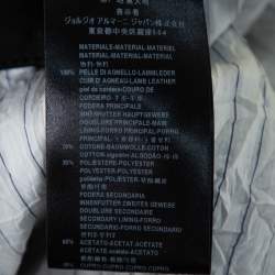 Pre Owned Giorgio Armani Black Leather Hooded Zip Front Jacket XXL