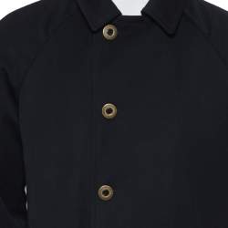 Giorgio Armani Black Wool Water Repellent Button Front Coat S