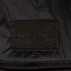 Giorgio Armani Black Wool Water Repellent Button Front Coat S