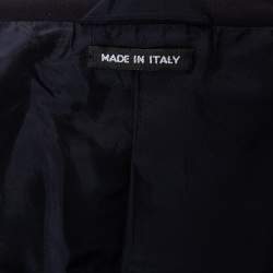 Pre Owned Giorgio Armani Navy Blue Wool Super 150's Button Front Blazer XXL