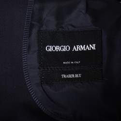 Pre Owned Giorgio Armani Navy Blue Wool Super 150's Button Front Blazer XXL
