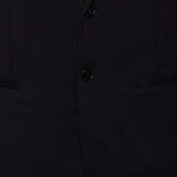 Pre Owned Giorgio Armani Navy Blue Wool Super 150's Button Front Blazer XXL