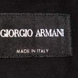Pre Owned Giorgio Armani Black Cotton Stand Collar button Front Shirt XXL