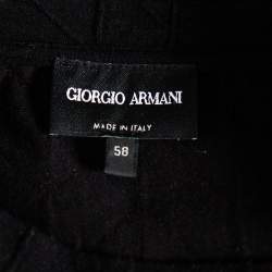 Pre Owned Giorgio Armani Black Patterned Knit Crewneck T-Shirt 4XL