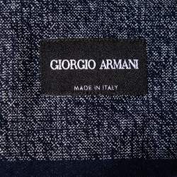 Pre Owned Giorgio Armani Navy Blue Patterned Cotton Shirt 4XL