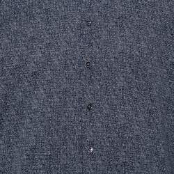 Pre Owned Giorgio Armani Navy Blue Patterned Cotton Shirt 4XL