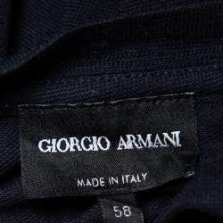 Pre Owned Giorgio Armani Midnight Blue Knit V-Neck T-Shirt 4XL