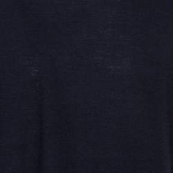 Pre Owned Giorgio Armani Midnight Blue Knit V-Neck T-Shirt 4XL