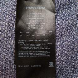 Pre Owned Giorgio Armani Navy Blue Patterned Knit Crewneck T-Shirt 4XL