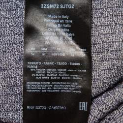 Pre Owned Giorgio Armani Grey Patterned Knit Crewneck T-Shirt XXL