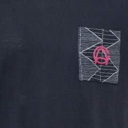 Pre Owned Giorgio Armani Navy Blue Patch Pocket Detail V-Neck T-Shirt 3XL