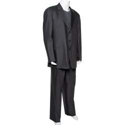 Giorgio Armani Charcoal Grey Wool Suit 5XL