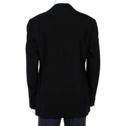 Giorgio Armani Black Wool Button Front Blazer 5XL