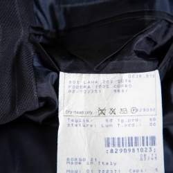 Giorgio Armani Classico Midnight Blue Pinstriped Wool & Silk Suit 5XL