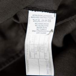 Pre Owned Giorgio Armani Olive Green Linen Button Front Blazer L