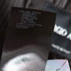 Pre Owned Giorgio Armani Charcoal Grey Striped Wool Button Front Blazer 3XL