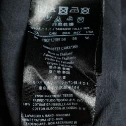 Pre Owned Giorgio Armani Blue Embroidered Cotton Crewneck T-Shirt 3XL