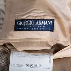 Pre Owned Giorgio Armani Vintage Cream Patterned Wool Button Front Blazer M