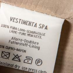 Pre Owned Giorgio Armani Vintage Cream Patterned Wool Button Front Blazer M