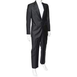 Giorgio Armani Black Striped Wool Super 160's Suit M