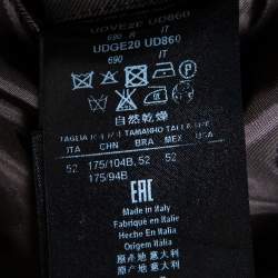 Pre Owned Giorgio Armani Charcoal Grey Striped Wool Single Breasted Soft Fit Blazer XL