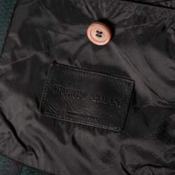 Pre Owned Giorgio Armani Green Textured Stretch Knit Single Breasted Blazer L