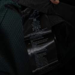 Pre Owned Giorgio Armani Green Textured Stretch Knit Single Breasted Blazer L