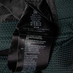 Pre Owned Giorgio Armani Green Textured Stretch Knit Single Breasted Blazer L