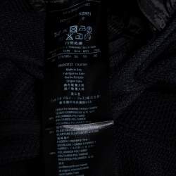 Pre Owned Giorgio Armani Black Textured Stretch Knit Single Breasted Blazer L