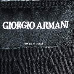Pre Owned Giorgio Armani Navy Blue Striped Linen Wide Leg Pants L