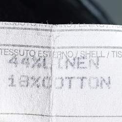 Pre Owned Giorgio Armani Navy Blue Striped Linen Wide Leg Pants L